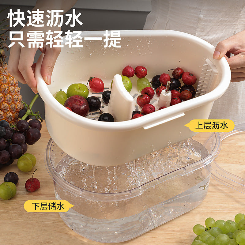 Vegetable Washing Basket Household Kitchen Thawing Hand Washing Fruit Artifact Fruit And Vegetable Drain Basket Cleaning Machine To Remove Pesticide Residues