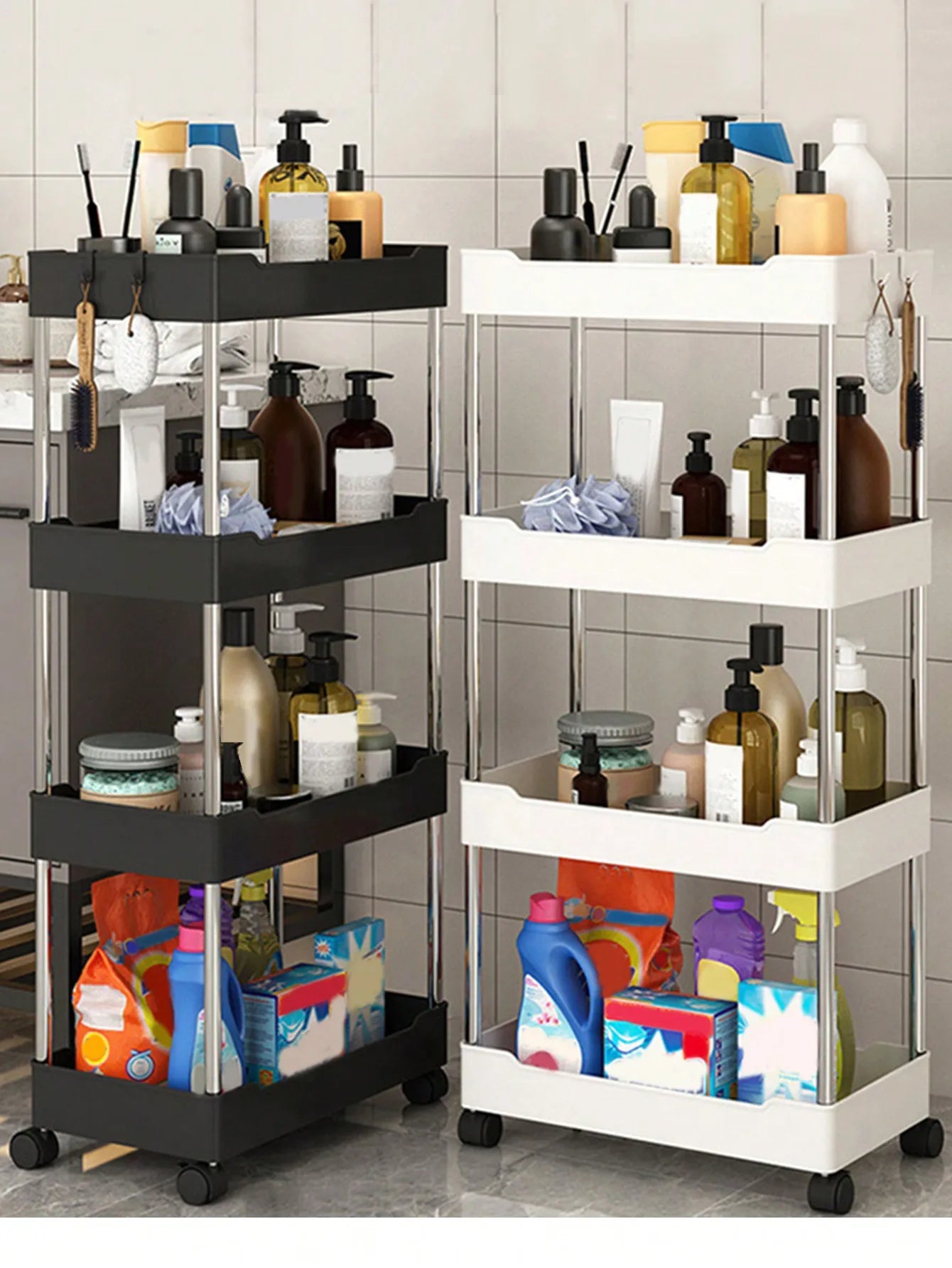 3/4-Tier Rolling Utility Cart