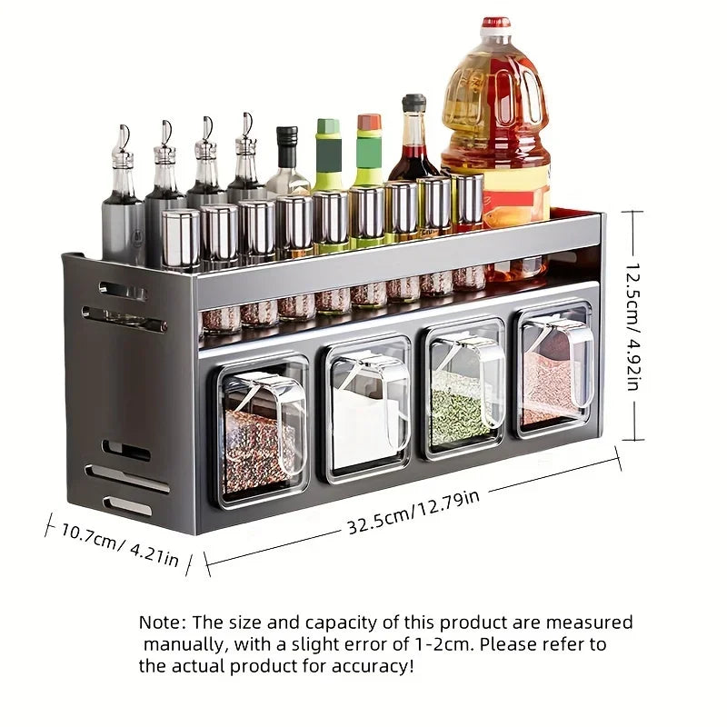 Stainless Steel Wall-Mounted Spice Rack