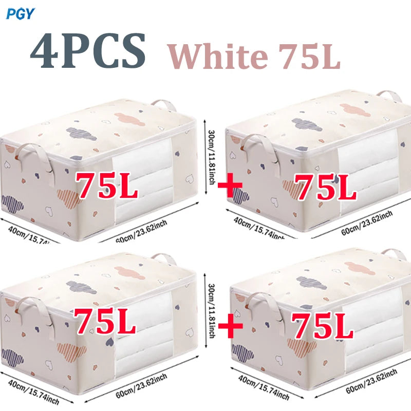 Big Capacity Storage Bag 4/2/1PCS Quilt Clothes Moisture Dust Proof Proof Organizer Duvet Blanket Sorting Bags Luggage Bag
