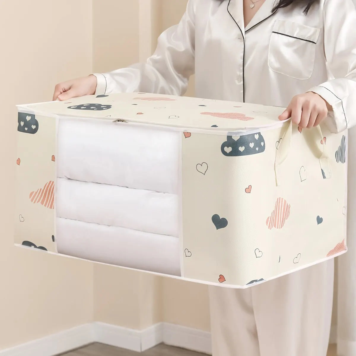Foldable Clothes Storage Bag with Zipper – Medium & Large