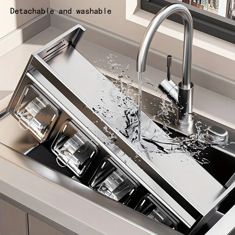 Stainless Steel Wall-Mounted Spice Rack