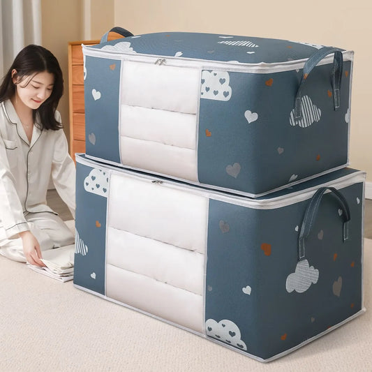 Foldable Clothes Storage Bag with Zipper – Medium & Large